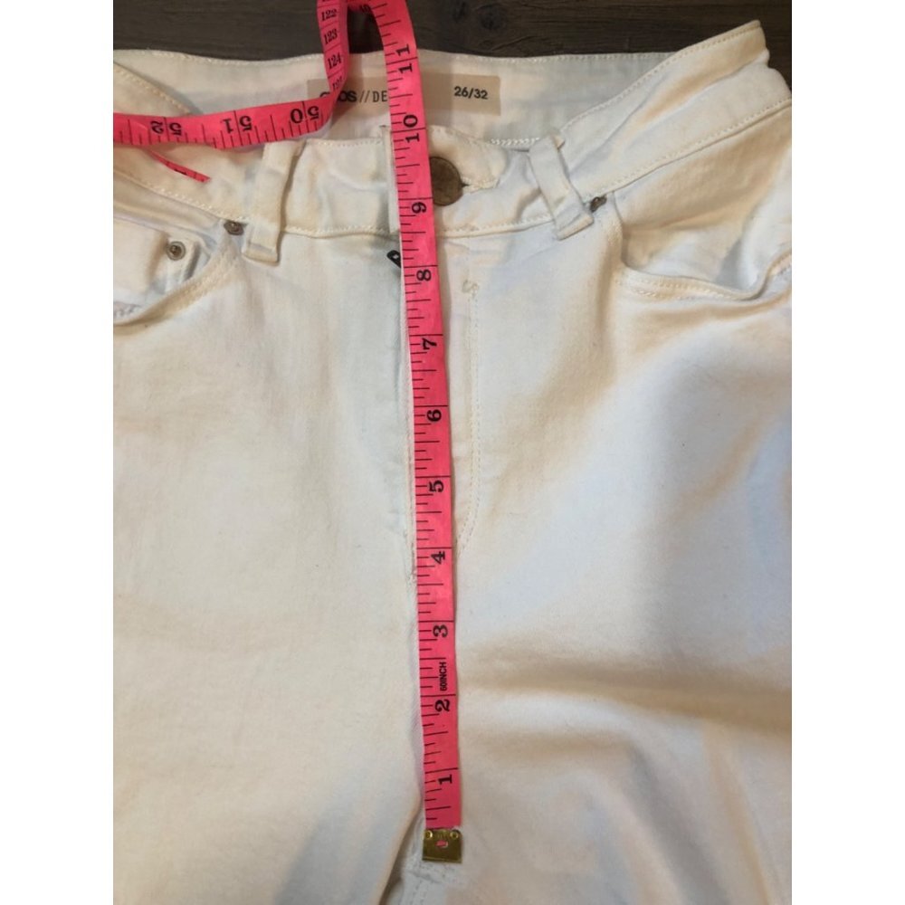 ASOS high rise skinny white denim jeans 26 - Picture 4 of 5